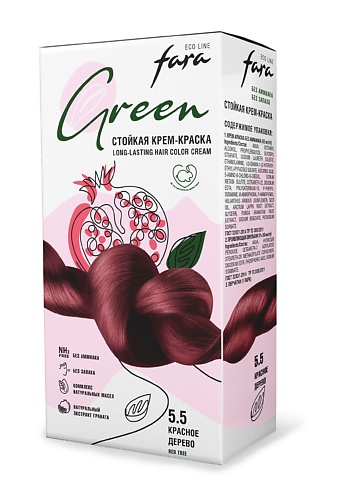 FARA Стойкая крем-краска без аммиака Eco Line Green, 5.5 красное дерево